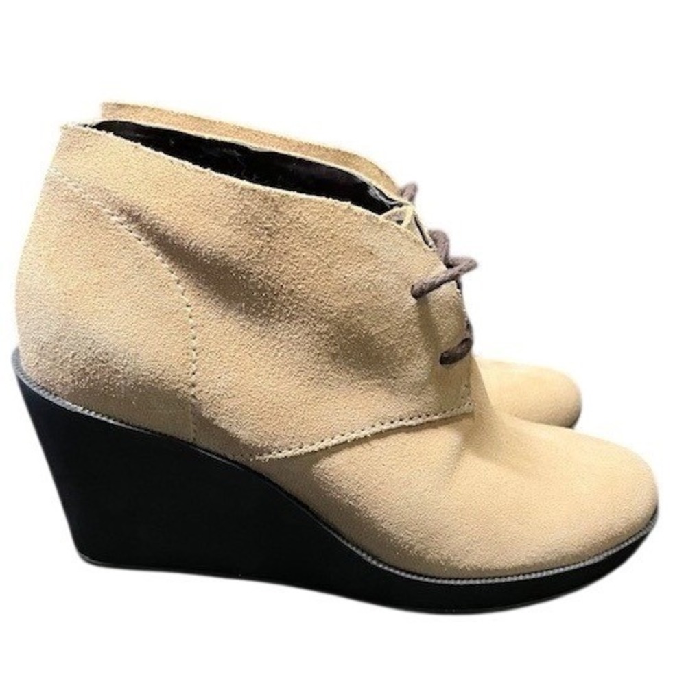 Cole Haan Suede Leather Wedge Ankle Booties Desert Boot Women Size 5B